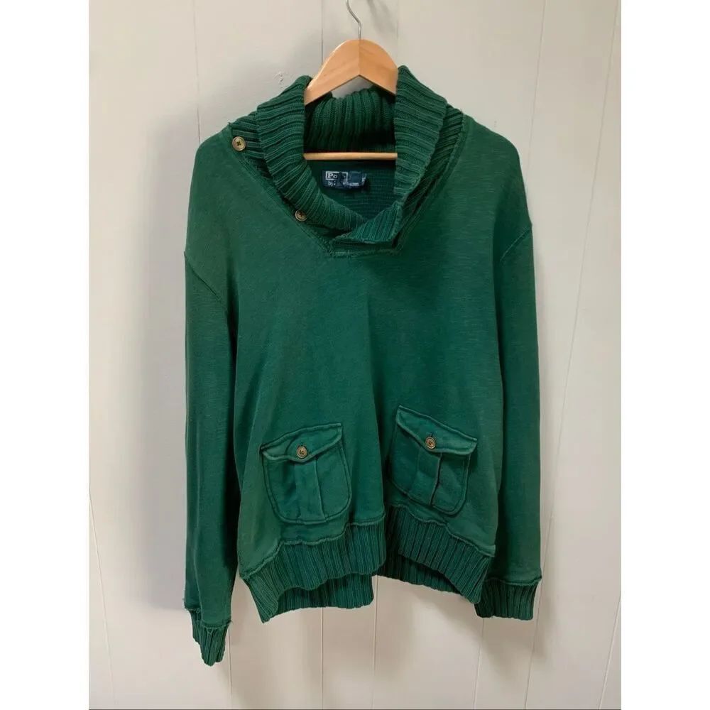 VTG Polo Ralph Lauren Men’s Sweater Shawl Green XL